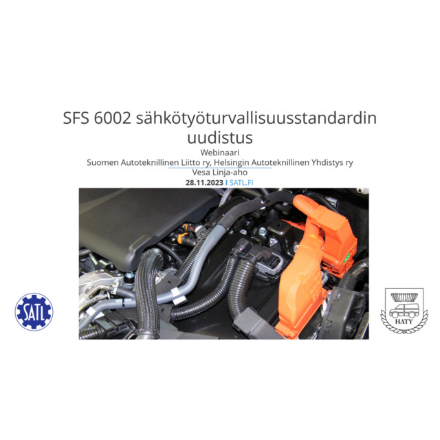 SFS 6002 sähkötyöturvallisuusstandardin uudistuswebinaarin tallenne on nyt julkaistu
