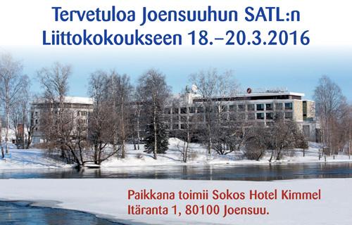 SATL:n vuoden 2016 Liittokokous pidetään 18.-20.3.2016 Joensuussa