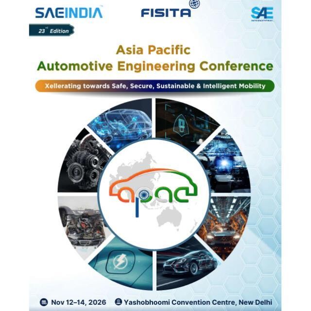 23. Asia Pacific Automotive Engineering Conference järjestetään 12.-14.11.2026 Intian New Delhissä